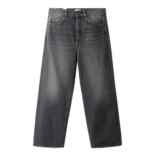 ME+EM Relaxed Straight Crop Jean in Charcoal Wash