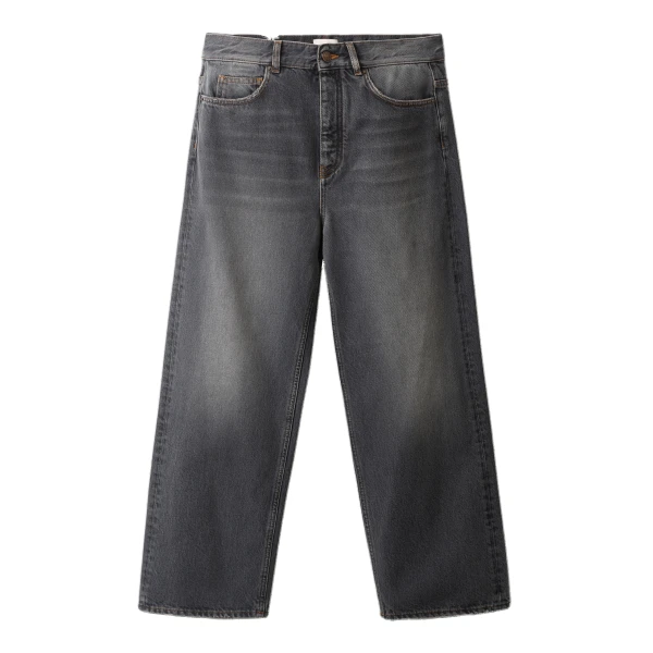 ME+EM Relaxed Straight Crop Jean in Charcoal Wash