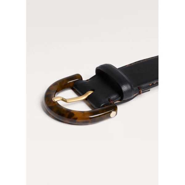 ME+EM Resin Buckle Belt in Black/Chocolate