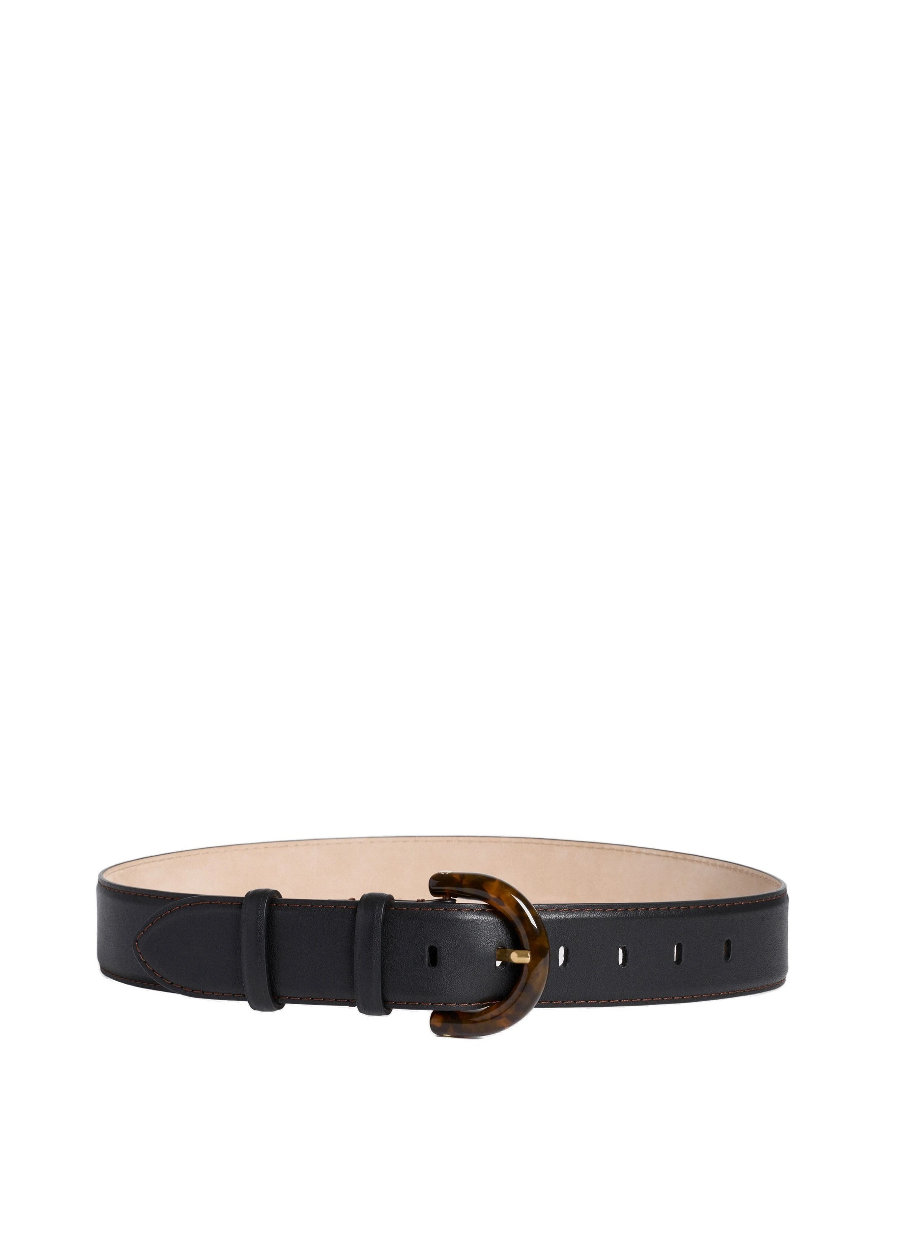 ME+EM Resin Buckle Belt in Black/Chocolate | Accessories | Luxury Shoes ME+EM Resin Buckle Belt in Black/Chocolate