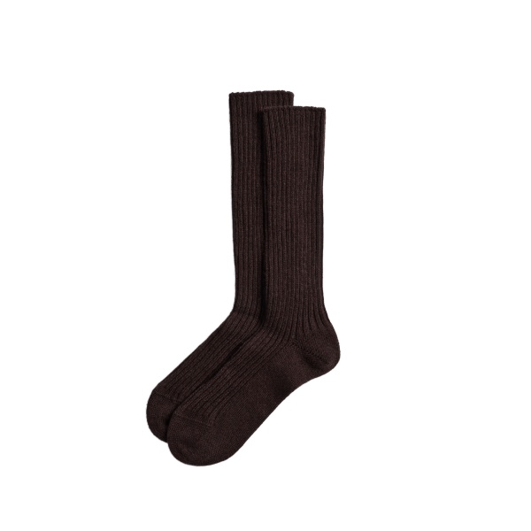 ME+EM Ribbed Sock in Chocolate