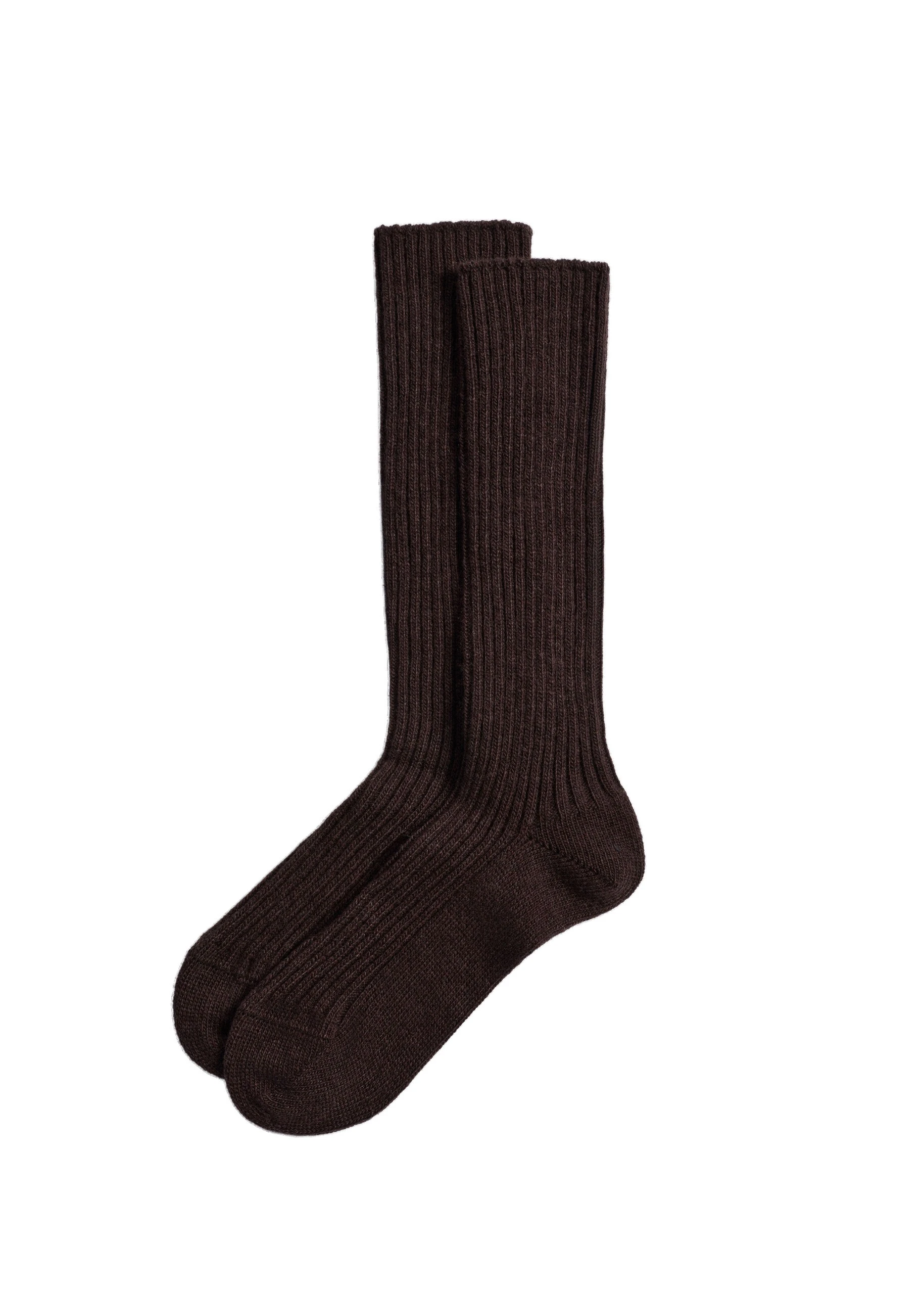 ME+EM Ribbed Sock in Chocolate | Accessories | Luxury Shoes ME+EM Ribbed Sock in Chocolate