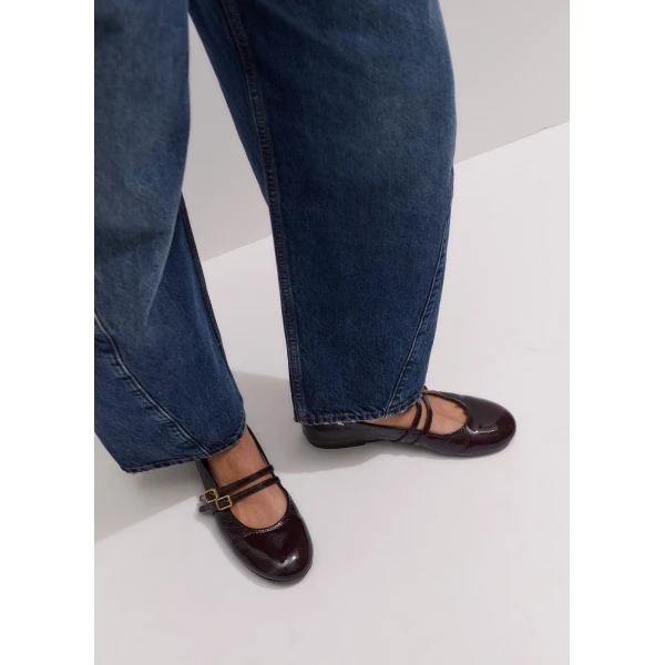 ME+EM Round Ballet Flat in Port Brown