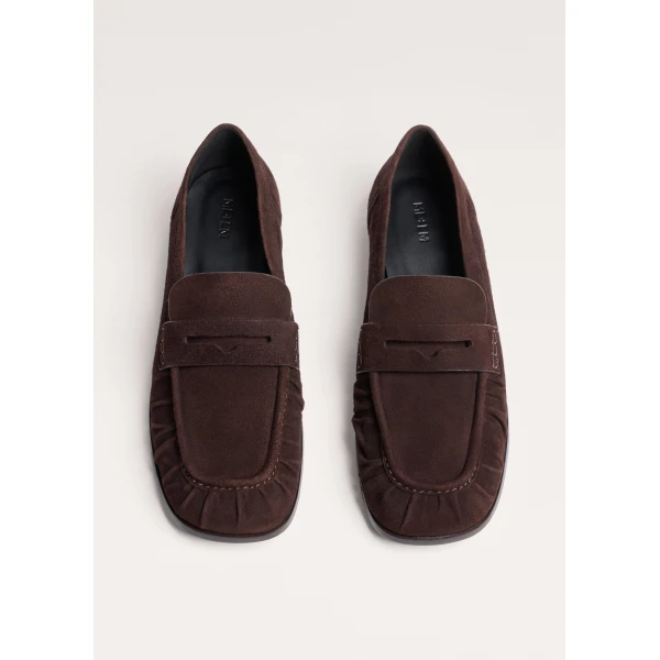 ME+EM Ruched Loafer in Chocolate