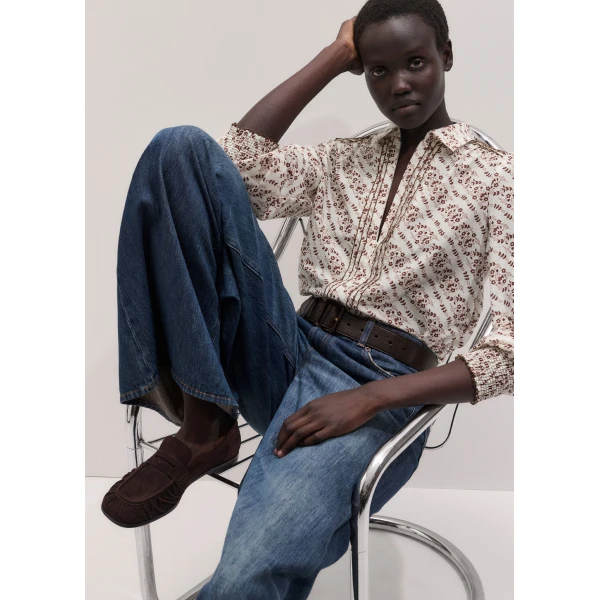 ME+EM Ruched Loafer in Chocolate