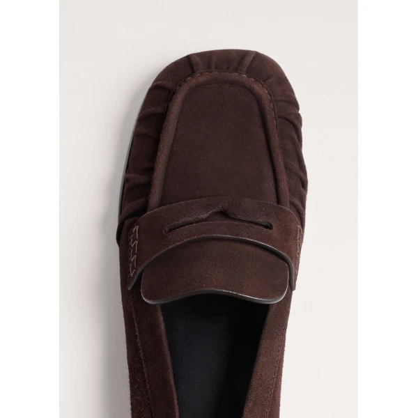 ME+EM Ruched Loafer in Chocolate
