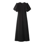 ME+EM Ruffle Sleeve Maxi Dress in Black