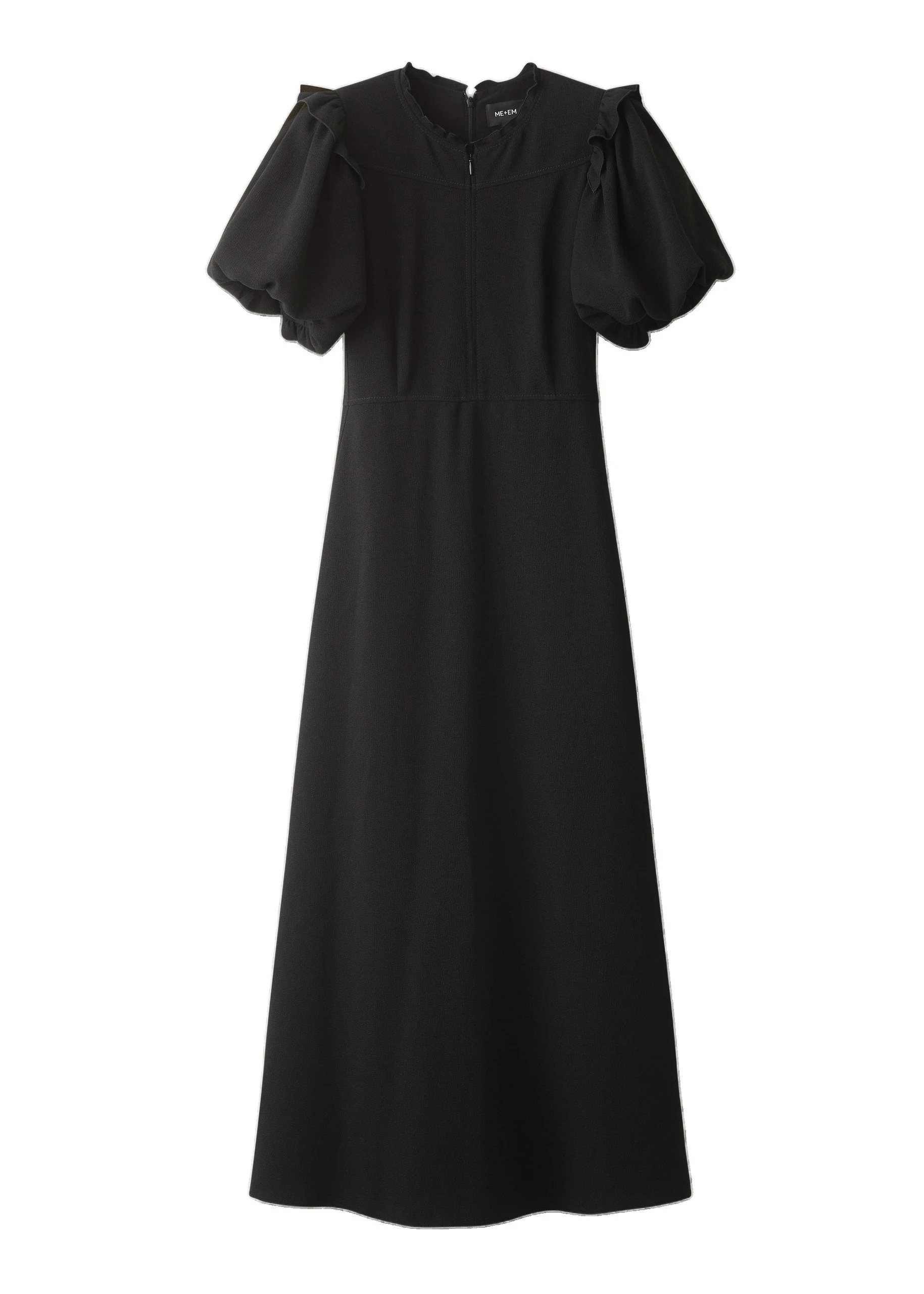 ME+EM Ruffle Sleeve Maxi Dress in Black | Dresses | Luxury Shoes ME+EM Ruffle Sleeve Maxi Dress in Black
