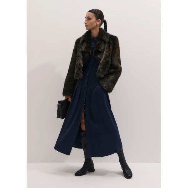 ME+EM Sculpt Waist Maxi Dress in Navy, view 4 | Maxi Dresses | Luxury Shoes 