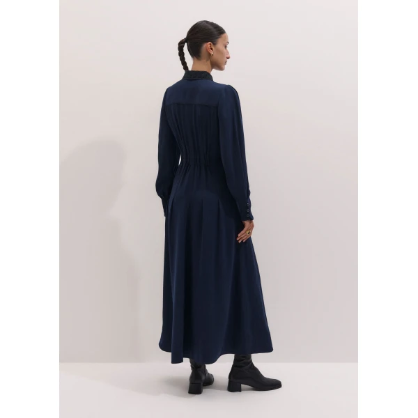 ME+EM Sculpt Waist Maxi Dress in Navy, view 6 | Maxi Dresses | Luxury Shoes 