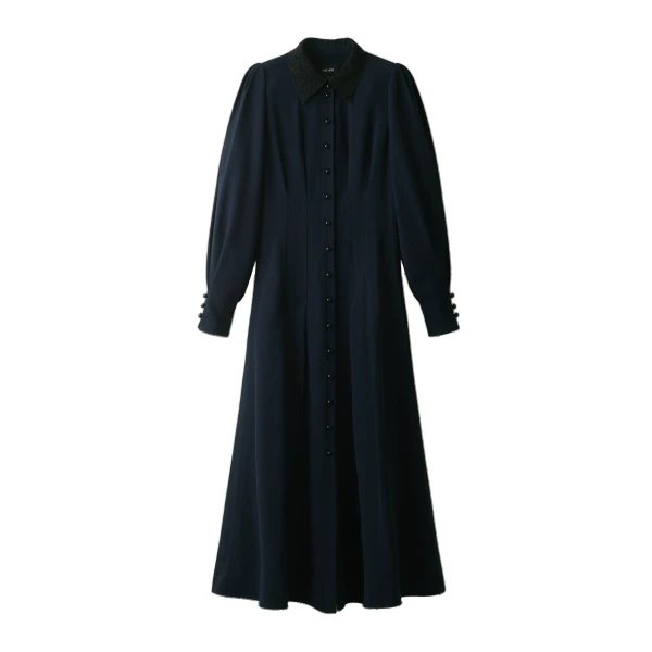 ME+EM Sculpt Waist Maxi Dress in Navy