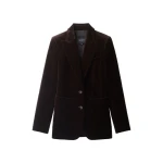 ME+EM Sharp Shoulder Blazer in Dark Chocolate Brown | Blazers | Luxury Shoes 