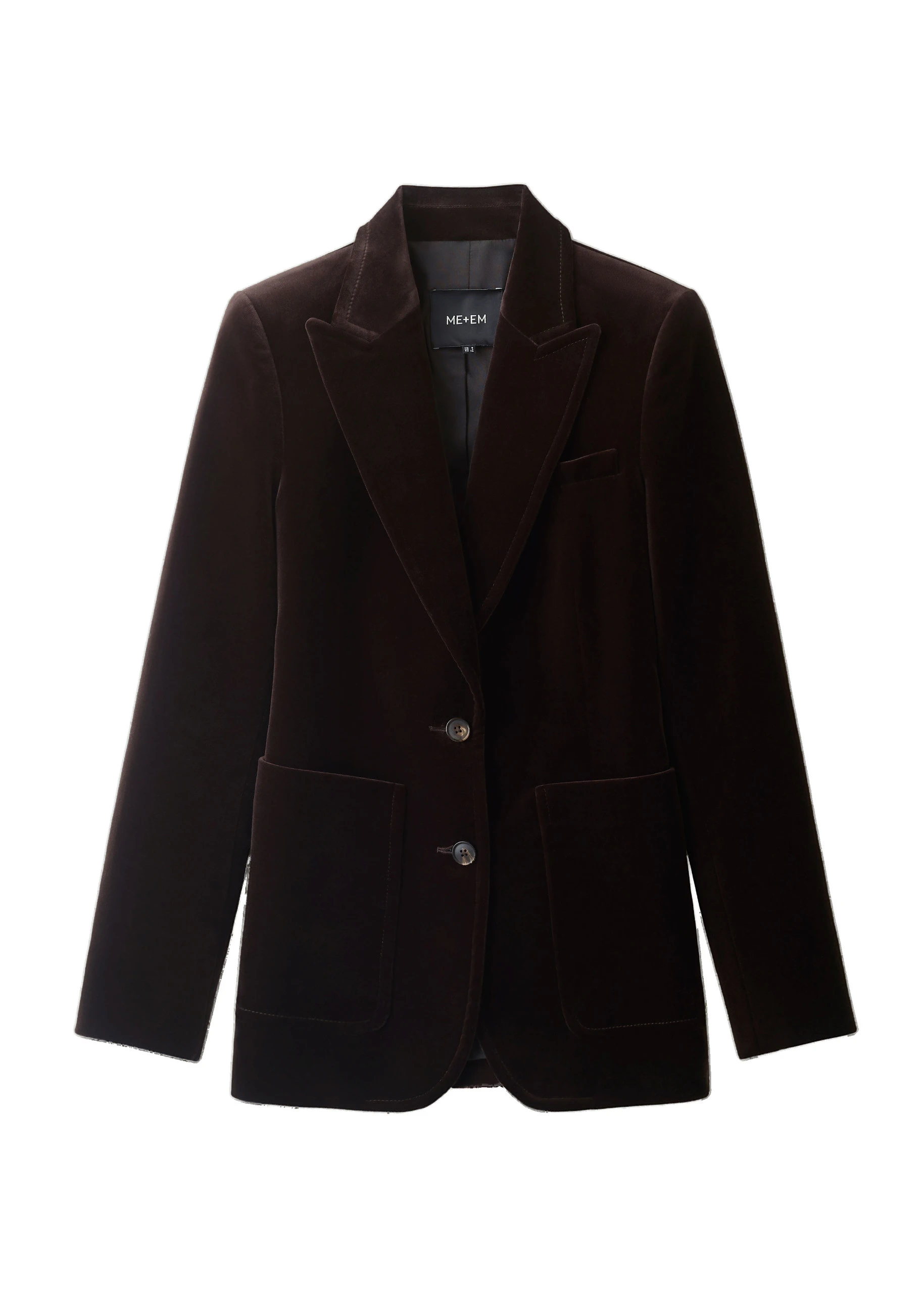 ME+EM Sharp Shoulder Blazer in Dark Chocolate Brown ME+EM Sharp Shoulder Blazer in Dark Chocolate Brown | Blazers | Luxury Shoes