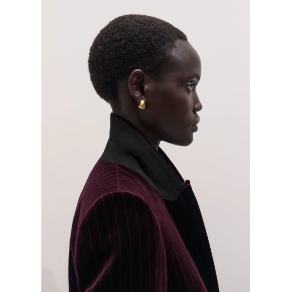 ME+EM Sharp Shoulder Blazer in Merlot