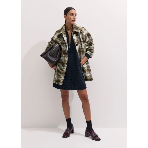 ME+EM Short Swing Dress in Navy, view 4 | Mini Dresses | Luxury Shoes 