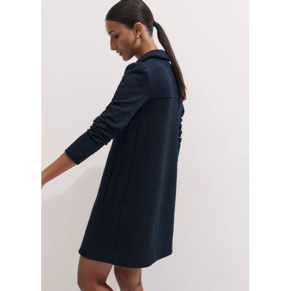 ME+EM Short Swing Dress in Navy, view 5 | Mini Dresses | Luxury Shoes 