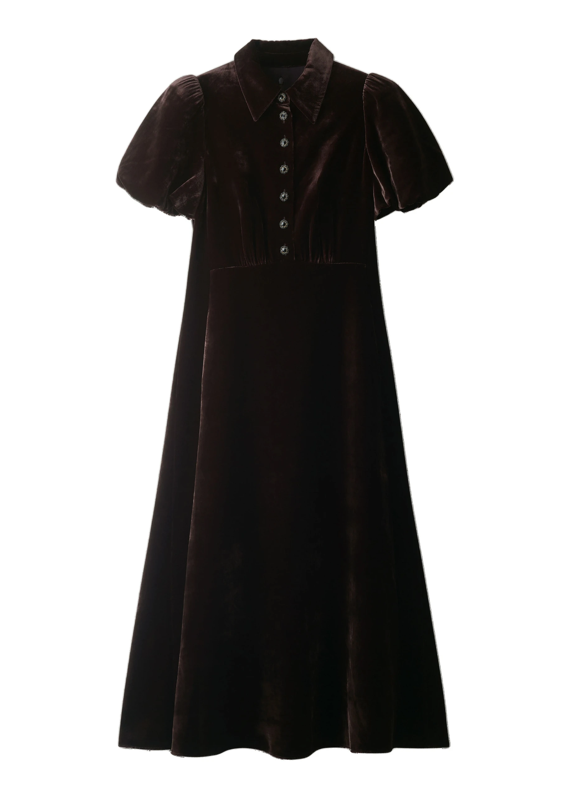 ME+EM Silk-Blend Velvet Fit + Flare Midi Dress in Double Espresso ME+EM Silk-Blend Velvet Fit + Flare Midi Dress in Double Espresso | Midi Dresses | Luxury Shoes