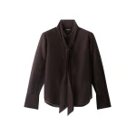 ME+EM Silk Cotton Cloud Layering Shirt in Chocolate | Shirts | Luxury Shoes 