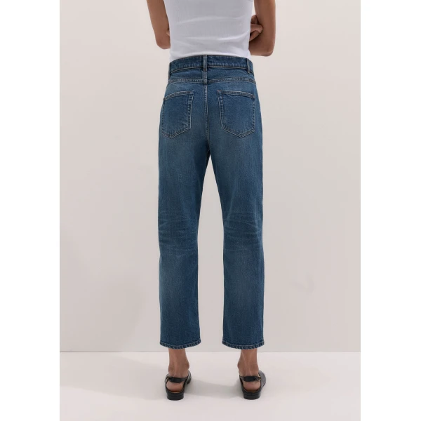 ME+EM Slim Crop Jean in Authentic Mid Blue Wash