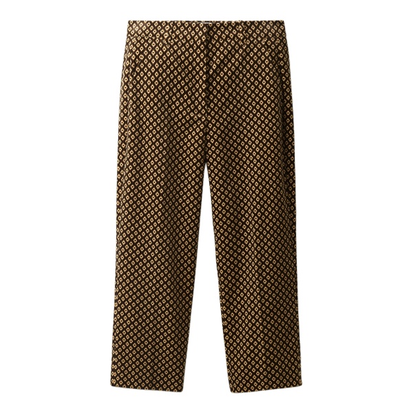 ME+EM Slim Crop Trouser in Brown Multi