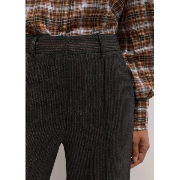 ME+EM Slim Crop Trouser in Grey Multi