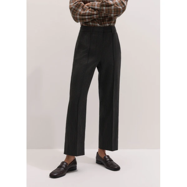 ME+EM Slim Crop Trouser in Grey Multi