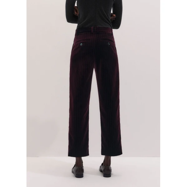 ME+EM Slim Crop Trouser in Merlot
