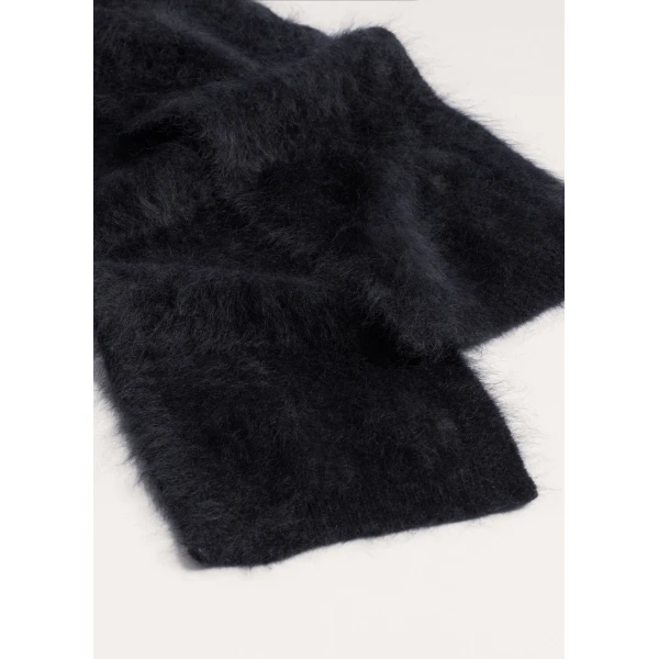 ME+EM Slim Knit Scarf in Black, view 3 | Scarves | Luxury Shoes 