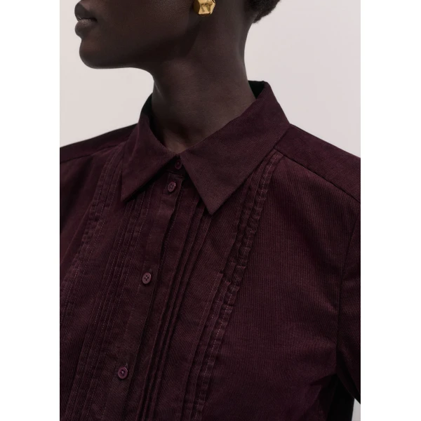ME+EM Slim Winter Blouse in Merlot