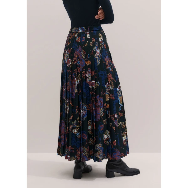 ME+EM Slit Full-Length Skirt in Black Multi