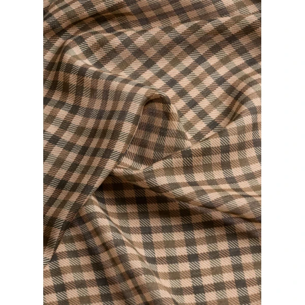ME+EM Small Check Scarf in Pecan Brown Multi