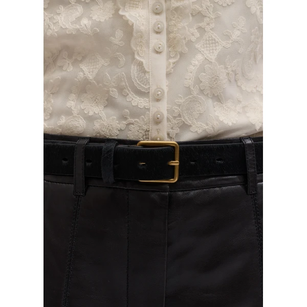 ME+EM Square Buckle Belt in Black