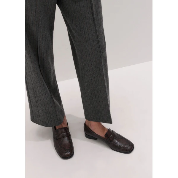ME+EM Square Toe Loafer in Tan/Chocolate