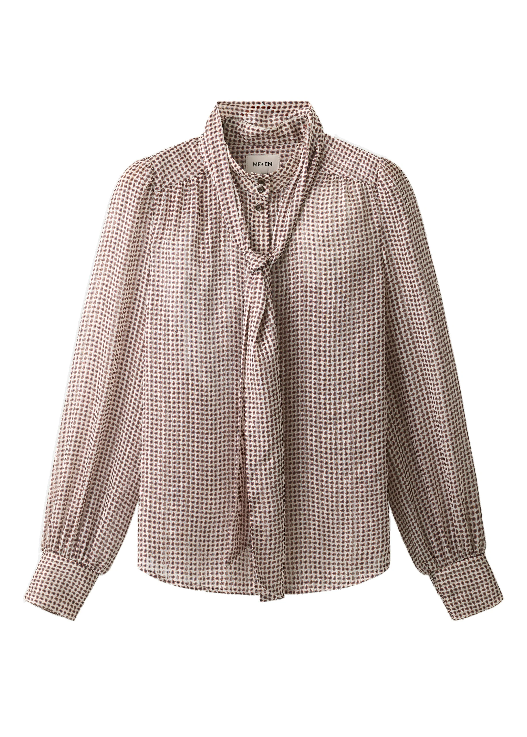 ME+EM Straight Blouse in Light Cream Multi | Tops | Luxury Shoes ME+EM Straight Blouse in Light Cream Multi