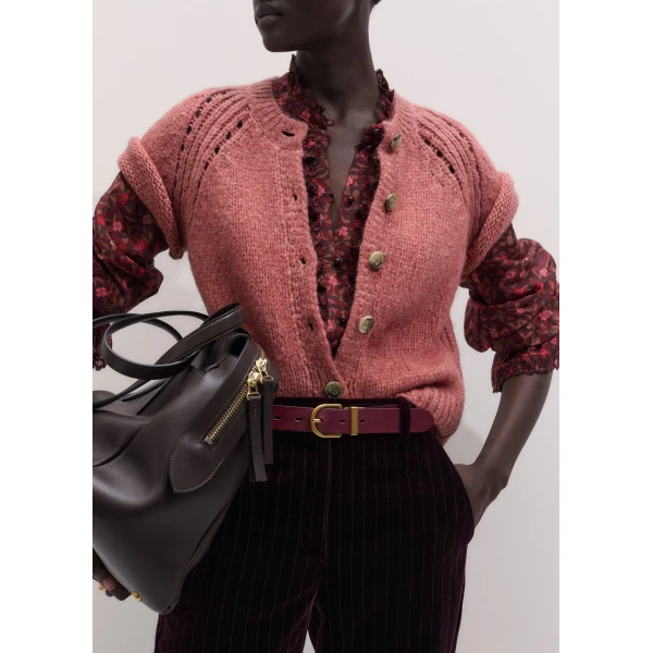 ME+EM Straight Blouse in Red Multi