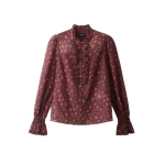 ME+EM Straight Blouse in Red Multi