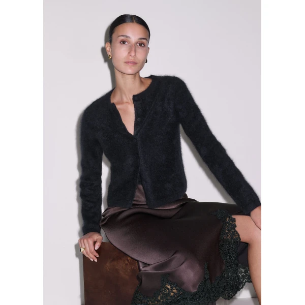 ME+EM Straight Cardigan in Black, view 2 | Cardigan | Luxury Shoes 