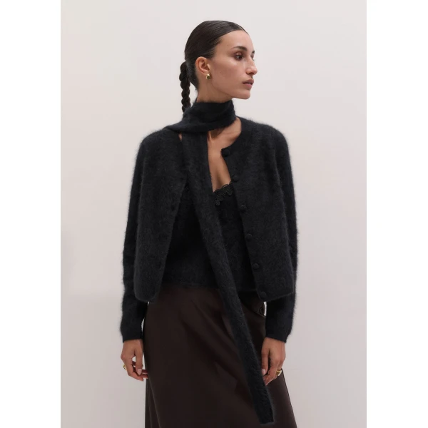 ME+EM Straight Cardigan in Black, view 4 | Cardigan | Luxury Shoes 