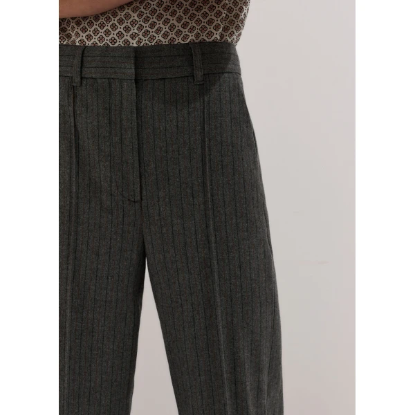 ME+EM Straight Crop Trouser in Grey Multi