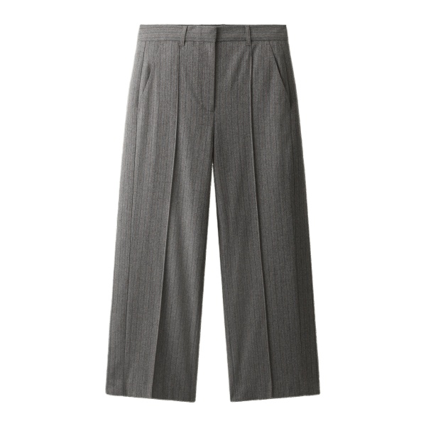 ME+EM Straight Crop Trouser in Grey Multi