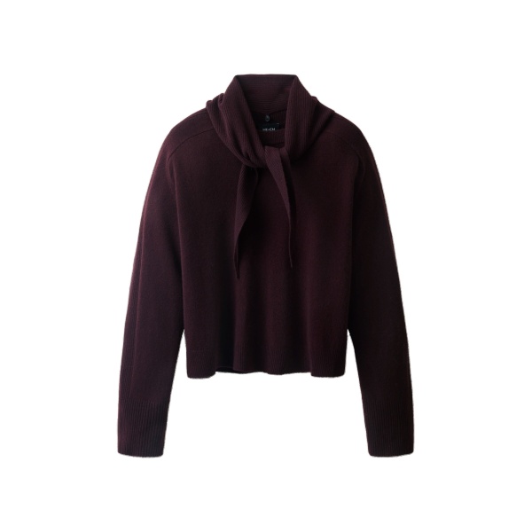 ME+EM Straight Jumper + Scarf in Port Brown