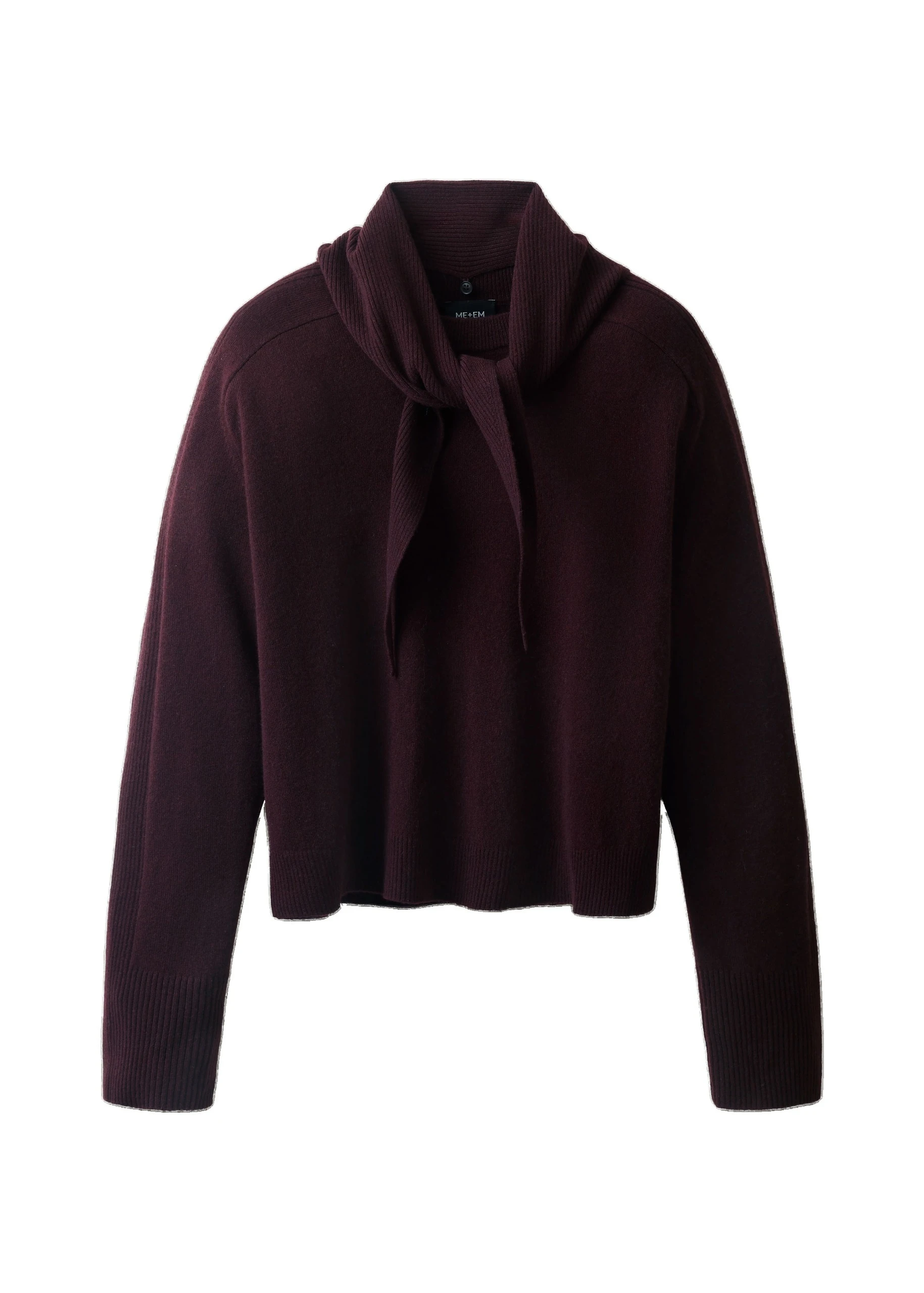 ME+EM Straight Jumper + Scarf in Port Brown | Knitwear | Luxury Shoes ME+EM Straight Jumper + Scarf in Port Brown