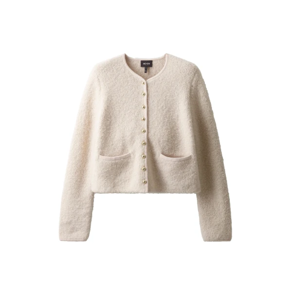 ME+EM Straight Knit Jacket in Cream