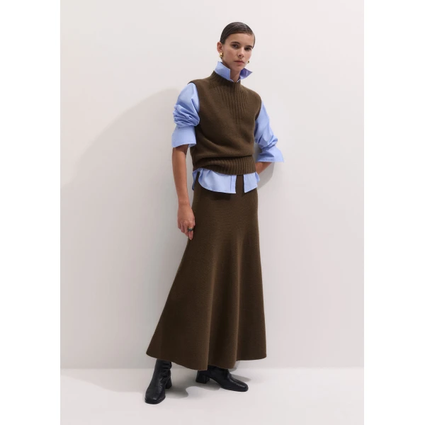 ME+EM Straight Knit Vest in Bronzed Brown
