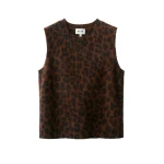 ME+EM Straight Knit Vest in Chocolate Multi | Sweaters | Luxury Shoes 