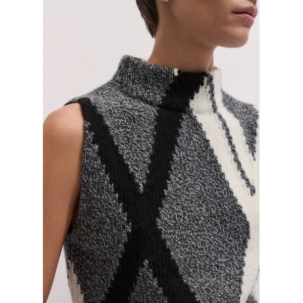 ME+EM Straight Knit Vest in Grey Multi