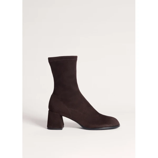 ME+EM Stretch Ankle Boot in Deep Chocolate, view 2 | Boots | Luxury Shoes 