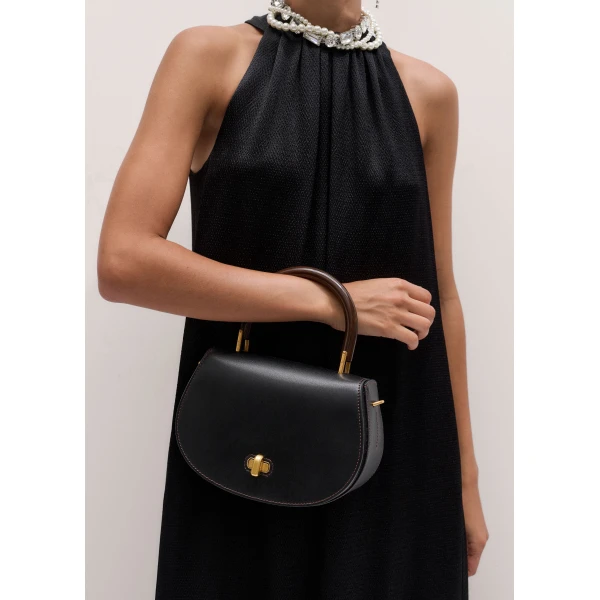 ME+EM Structured Saddle Bag in Black