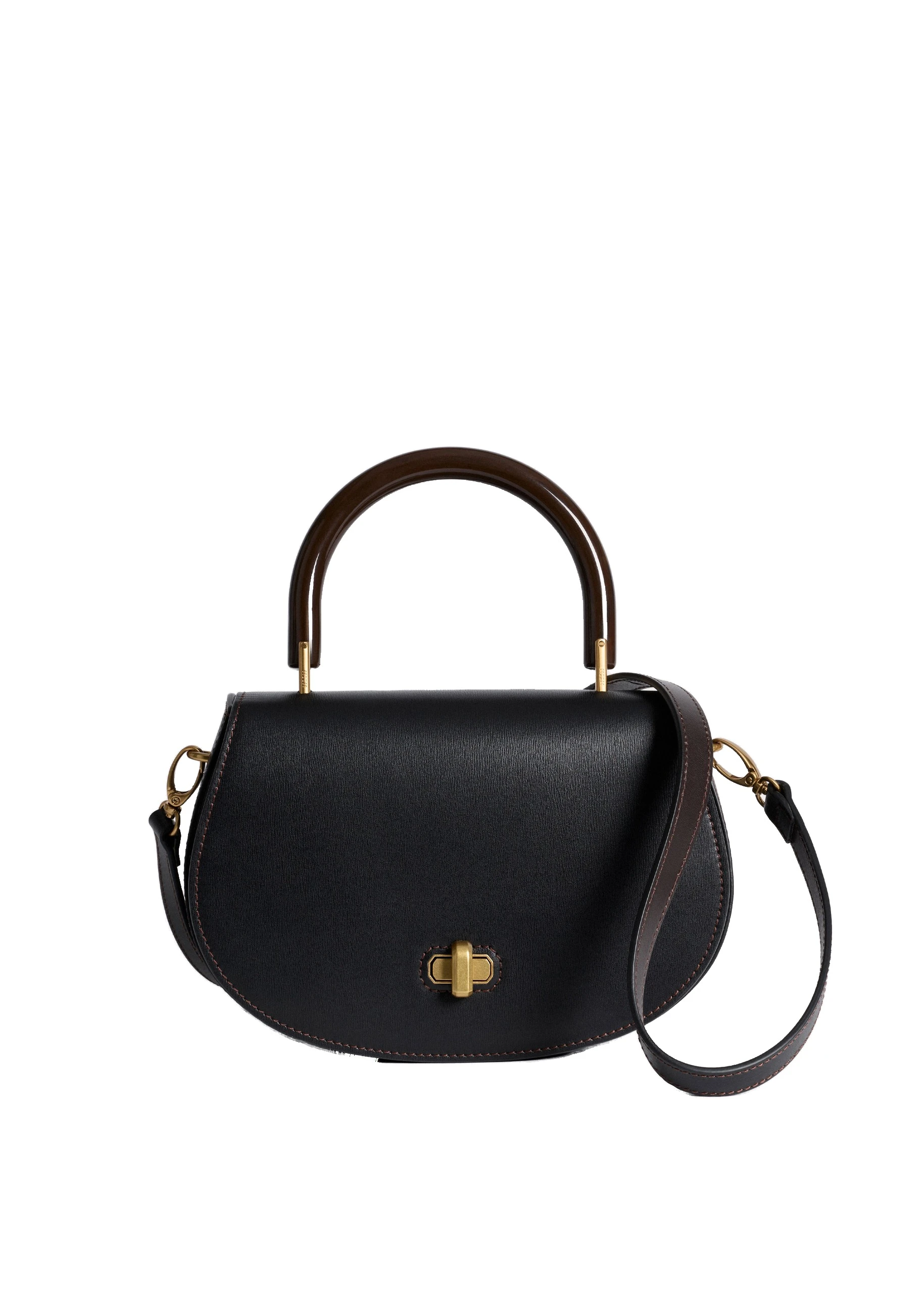 ME+EM Structured Saddle Bag in Black | Bags | Luxury Shoes ME+EM Structured Saddle Bag in Black