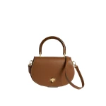 ME+EM Structured Saddle Bag in Dark Tan